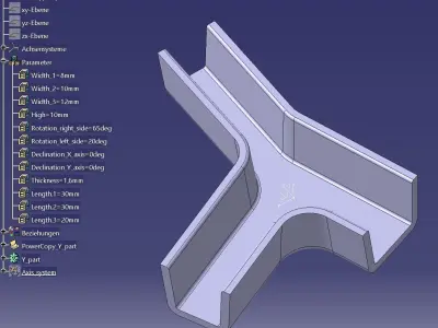 Parametric Y Part 3D model