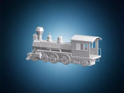 Geometric Rail Engine Low Poly Locomotive 3D Print Model 3D print model