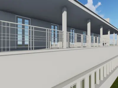 Havana Architecture and Engineer Union Center UNAICC Building Low-poly 3D model