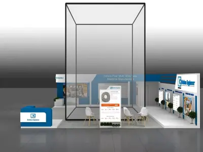 15mtr x10mtr expo stall 2side open Exhibition Stand Free low-poly 3D model