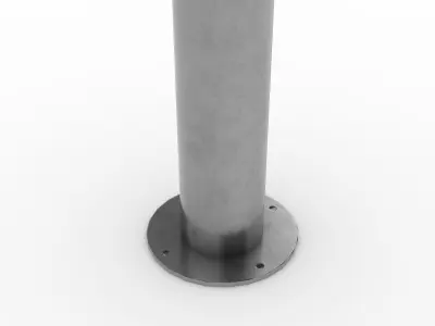 Stainless Steel Bollard with Flat Top 3D model