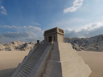 Zigurat ancient pyramid-Ziggurat Temple 3D model