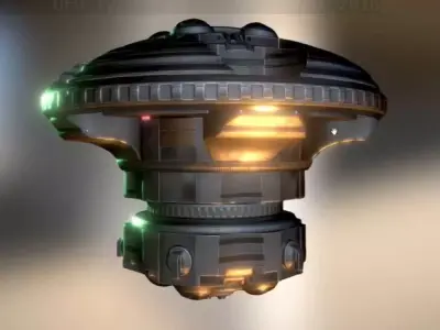 UFO Type 6 Animated and Game Ready Low-poly 3D model