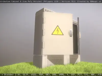 Animated Cable Distribution Cabinet 6 Low-poly 3D model