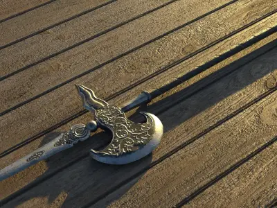 Banished Knights Halberd from Elden Ring Free low-poly 3D model