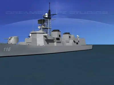 Takanami Class Destroyer Suzunami 3D model