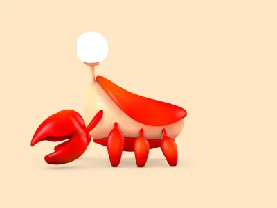 Cartoon Crab Low-poly 3D model