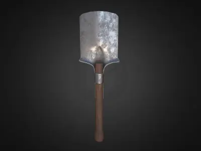 WW1 German Trench Shovel asset Free low-poly 3D model