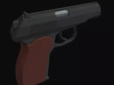 Makarov Low Poly gun Low-poly 3D model