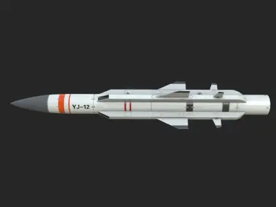 YJ-12 Anti-ship missile YJ12 Yingji12 Low-poly 3D model