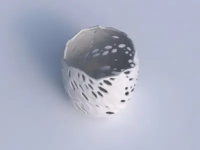 Bowl cylindrical with twisted crystal skin with holes 2 3D model