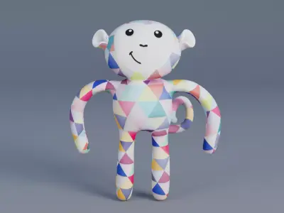 Monkey Toy Low-poly 3D model