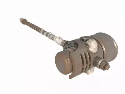 Future wasteland style cold weapon hammer 3D model