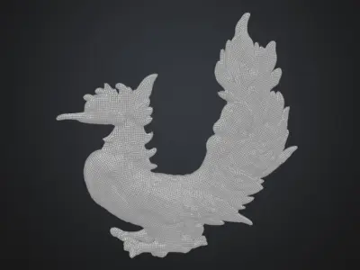 Phoenix elegance Low-poly 3D model