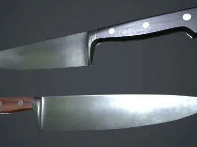 Kitchen Chef Knife PBR Game Ready Low-poly 3D model
