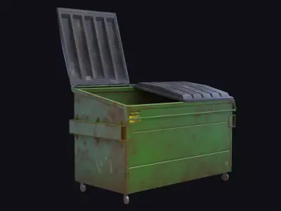 Dumpster trash can Free low-poly 3D model
