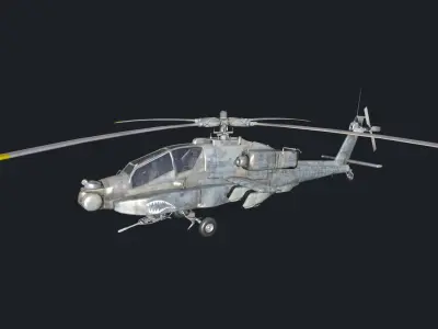 AH64 Apache 3D LowPoly Model Low-poly 3D model
