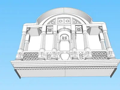 indian stone jharokha 3d modal Low-poly 3D model