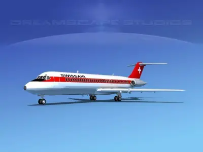 Douglas DC-9-30 Swissair 3D model