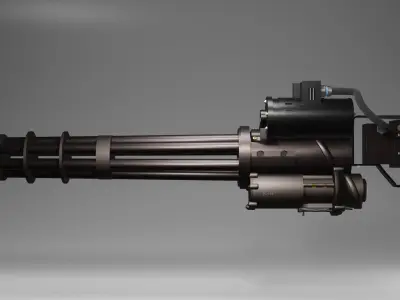 Low-Poly 3D Model of a Gatling Gun M134 Minigun Low-poly 3D model