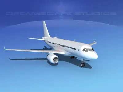 Airbus A319 Unmarked 1 3D model