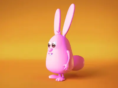 Bunny animation Low-poly 3D model