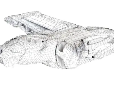 Sci Fi Cargo Ship Low-poly 3D model