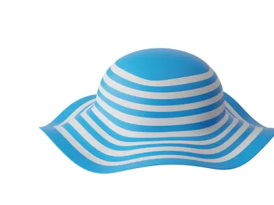 Beach Hat Low-poly 3D model