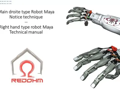 Main droite de robot Free 3D print model