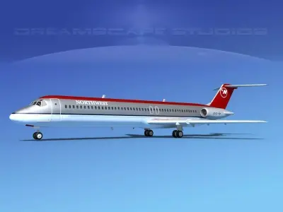 Douglas DC-9-50 Northwest 3D model
