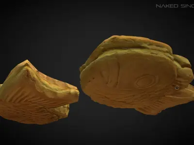 3D Scan bakery - Fish pie photogrammetry 4K Low-poly 3D model