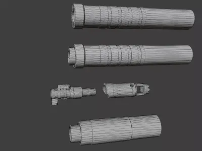 AK-12 Suppressor and Muzzle Attachment Low-poly 3D model