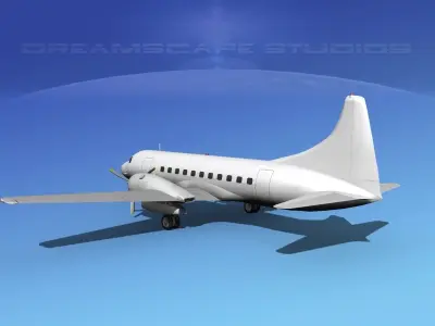 Convair CV-340 Unmarked 2 3D model