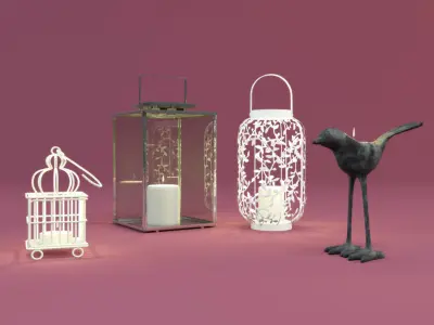Lanterns and tealights by ZARA HOME 3D model