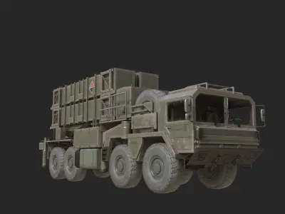 3 coatings USA MIM-104 Patriot Anti-air Missile Launcher Low-poly 3D model