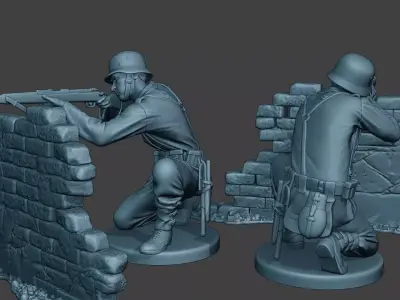 German soldier ww2 shoot cover G5 3D print model