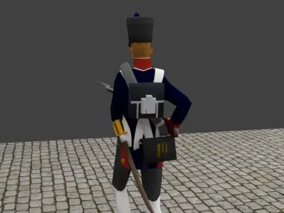 Russian Musketeer Napoleon Era 1812 Low-poly 3D model