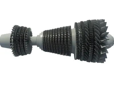 Turbine jet engine 3D model