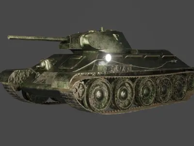 USSR T34 tank Low-poly 3D model