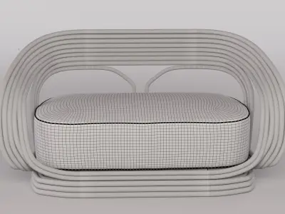 RATTAN SOFA summer interior Free 3D model