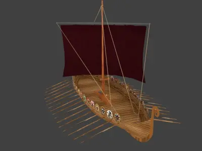 Viking Ship Low-poly 3D model