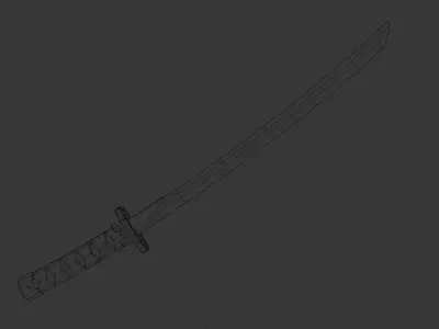 Low Poly Bloodforge Katana - Fantasy Weapon - Game Ready PBR Low-poly 3D model