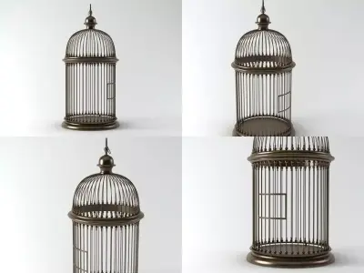Birdcage four different bird cages 3D model