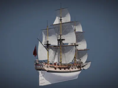 HMS Pegasus - Swan Class Sail Ship 3D model