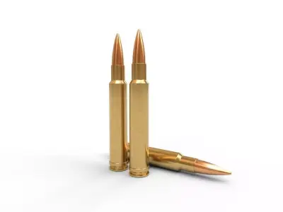 340 Weatherby Magnum Ammo Low-poly 3D model