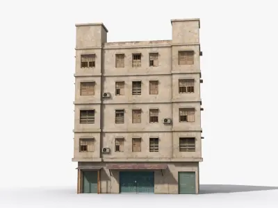 Arab Middle East Building x7 Low-poly 3D model