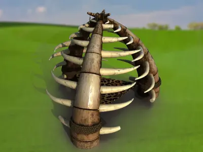 Ethnic idol from the bones of the gate PBR low-poly game ready Low-poly 3D model