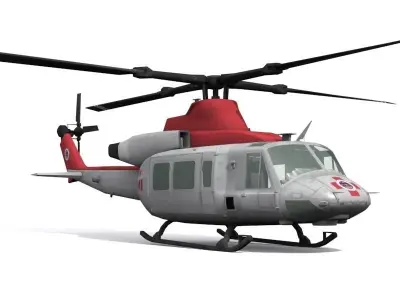 Medical helicopter Low-poly 3D model