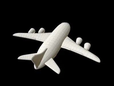 ICON AIRPLANE Low-poly 3D model