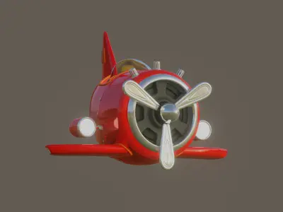 Stylized Aircraft Low-poly 3D model